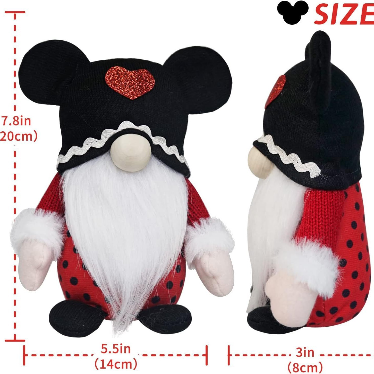 Nueva frontera Día de San Valentín Mickey muñeca sin rostro pareja Rudolf muñeca de peluche Decoración