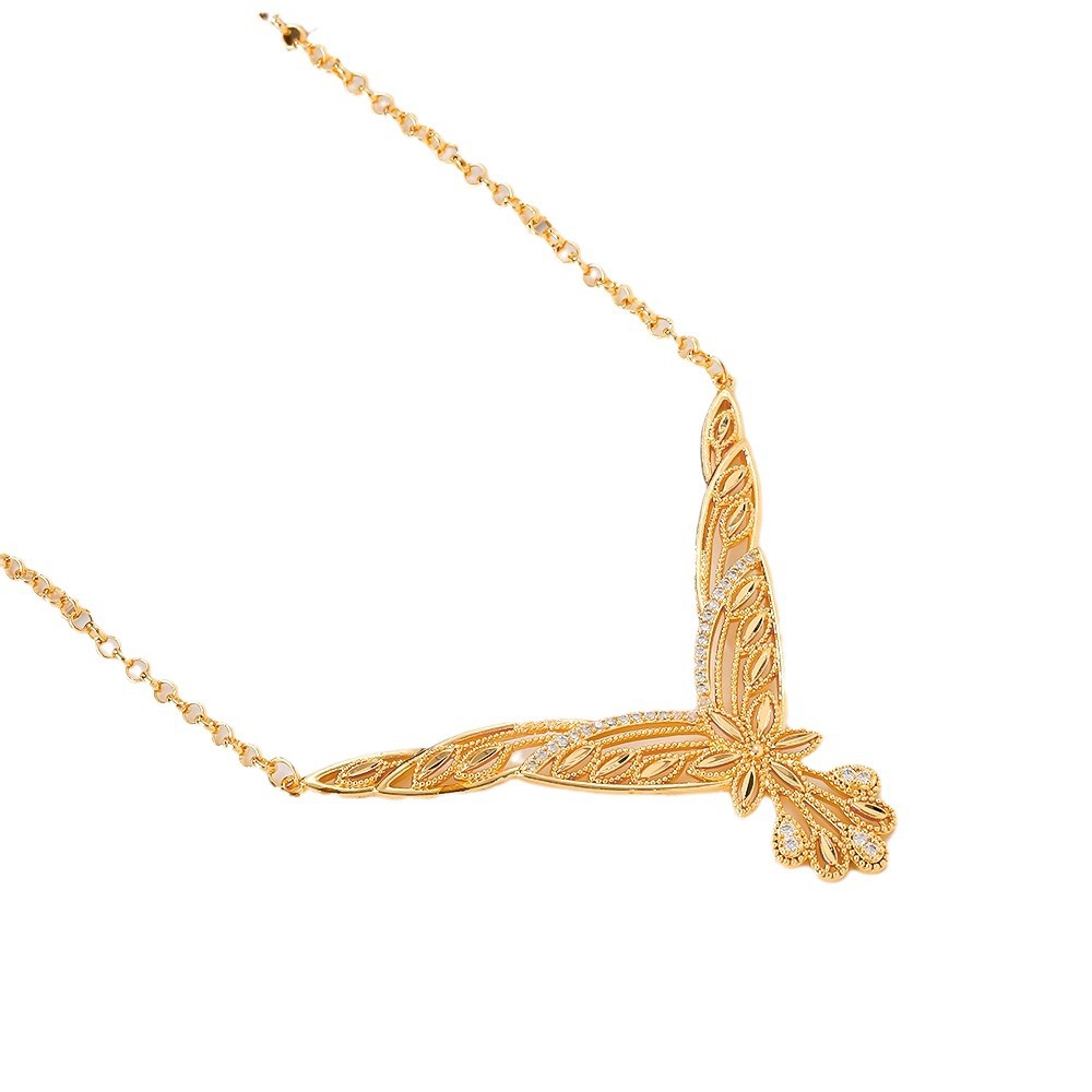 El estilo popular del Oriente Medio opciones transfronterizas de cobre y aluminio pendientes de piedra collar conjunto de joyas de mujer pernos de dos piezas conjunto de joyas
