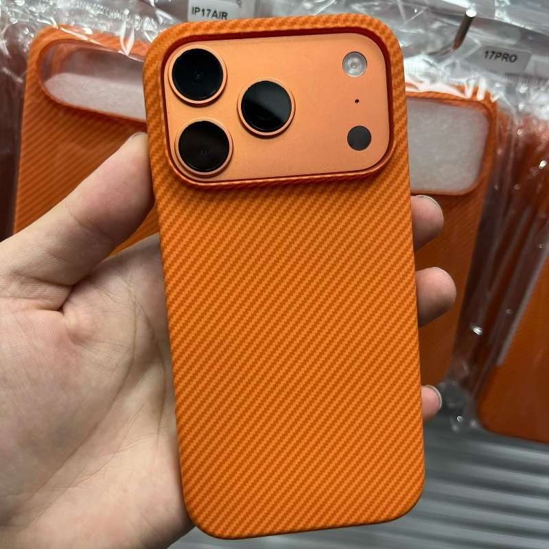 适用iPhone17promax磁吸手机壳碳纤维凯夫拉纹苹果17半包保护套16|undefined