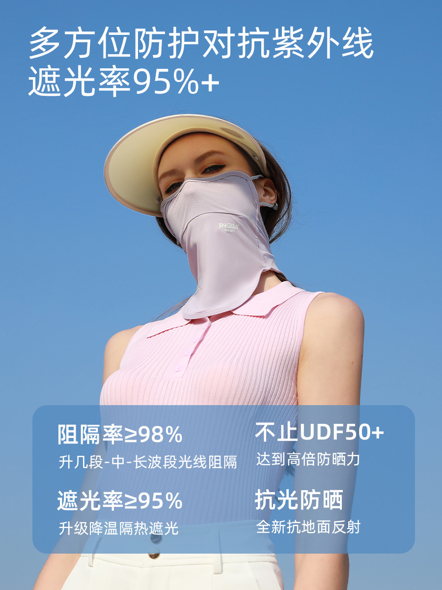 JINGBA SUPPORT Sun Protection Face Mask for Women - Summer Neck Protection UV Shield Full Face - Manufacturer