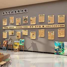 画布置美术教室艺术培训机构环创文化背景墙面装饰世界发展史互动