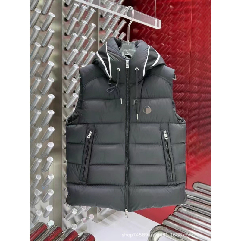 Autumn and Winter New Style Hooded Lettered down Vest, Fashionable High-End Unisex Vest down Jacket