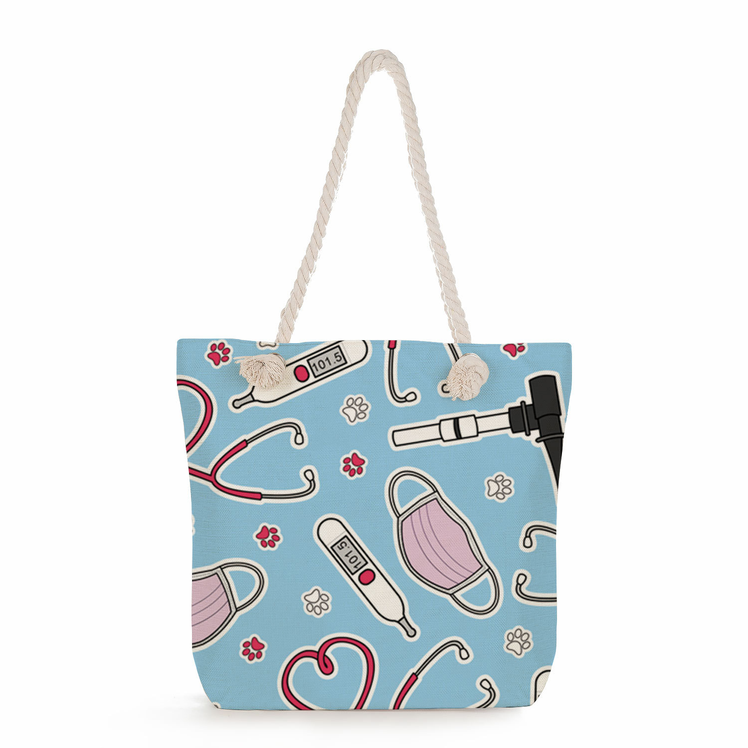 221g Weight Polyester Lining Material Zipper Closure Type Single Shoulder Strap Strap Type Tote Bag Bags Type Women's Classic Style Nurse Canvas Shopping Bags