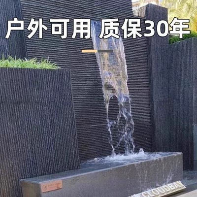 Paisaje PU Piedra de agua Muro cortina de agua Muro de fondo de piedra cultural Muro de fondo Azulejos de pared exterior Pu Piedra de piel de piedra Ligero