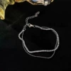 Two layer silver anklet