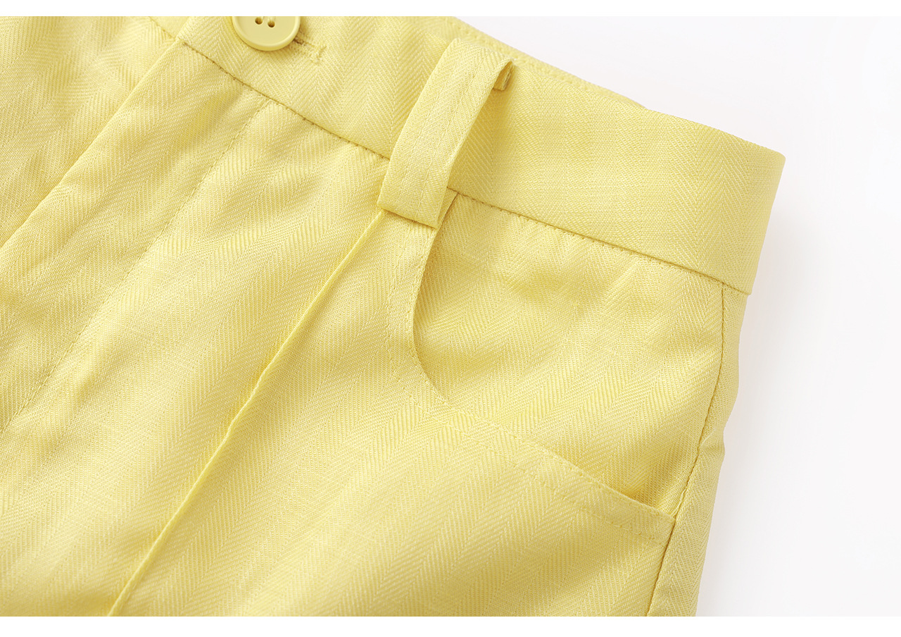 Quần culottes nữ ống rộng dáng dài 9 phần, chất liệu sợi gai dầu mỏng nhẹ mùa hè — màu xanh navy chi tiết 31