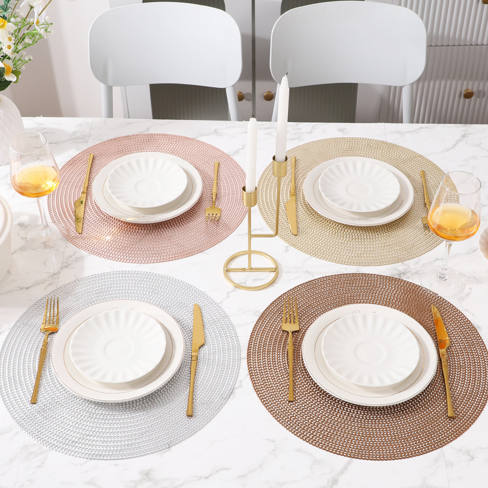 Almohadilla de pvc, anillo de espiga de trigo, tapete de estudiante antideslizante, decoración de mesa de estilo europeo, diseño creativo en forma de flor, tapete de mesa antideslizante