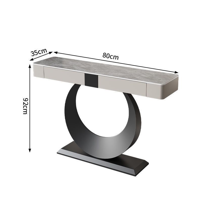 Итальянская серая каменная плита (80*35*92) основная рама из черного агата