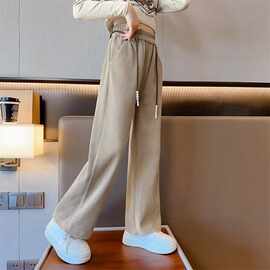 女童裤子春秋款2024新款女孩秋装时髦洋气宽松中大儿童阔腿裤秋款
