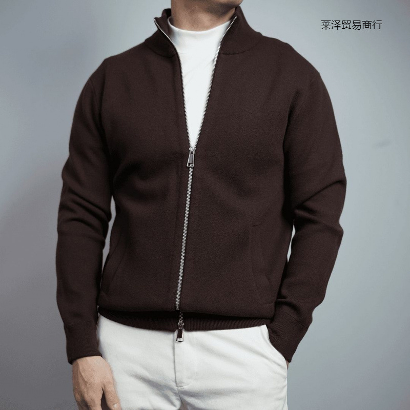 Thickened New Jacket Men's Lapel Jacket Casual Zipper Versatile Cardigan Long Sleeve Fashion Other Brands Wear-Resistant