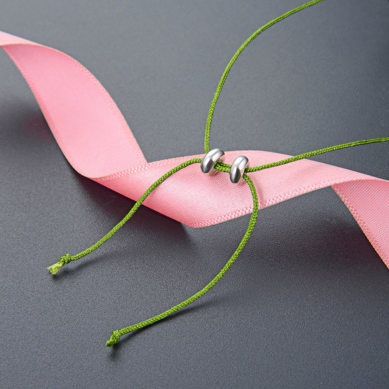 925 letras de plata esterlina D bola ajustación pulsera joyería personalidad japonesa y coreana simple estudiantes frescos cuerda de mano verde mujer