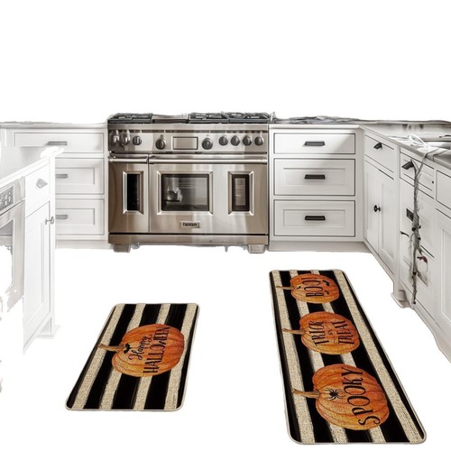 Scary Skeleton Pumpkin Mat Entrance Rugs Stain-resistant and Wear-resistant Easy to Clean Foot Mat Bathroom Absorbent and Non-slip Mat