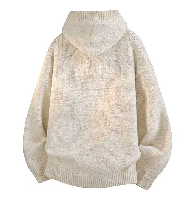 Dicker Oversized Strickcardigan Für Herren Mit Kapuze Winter_voghion.com