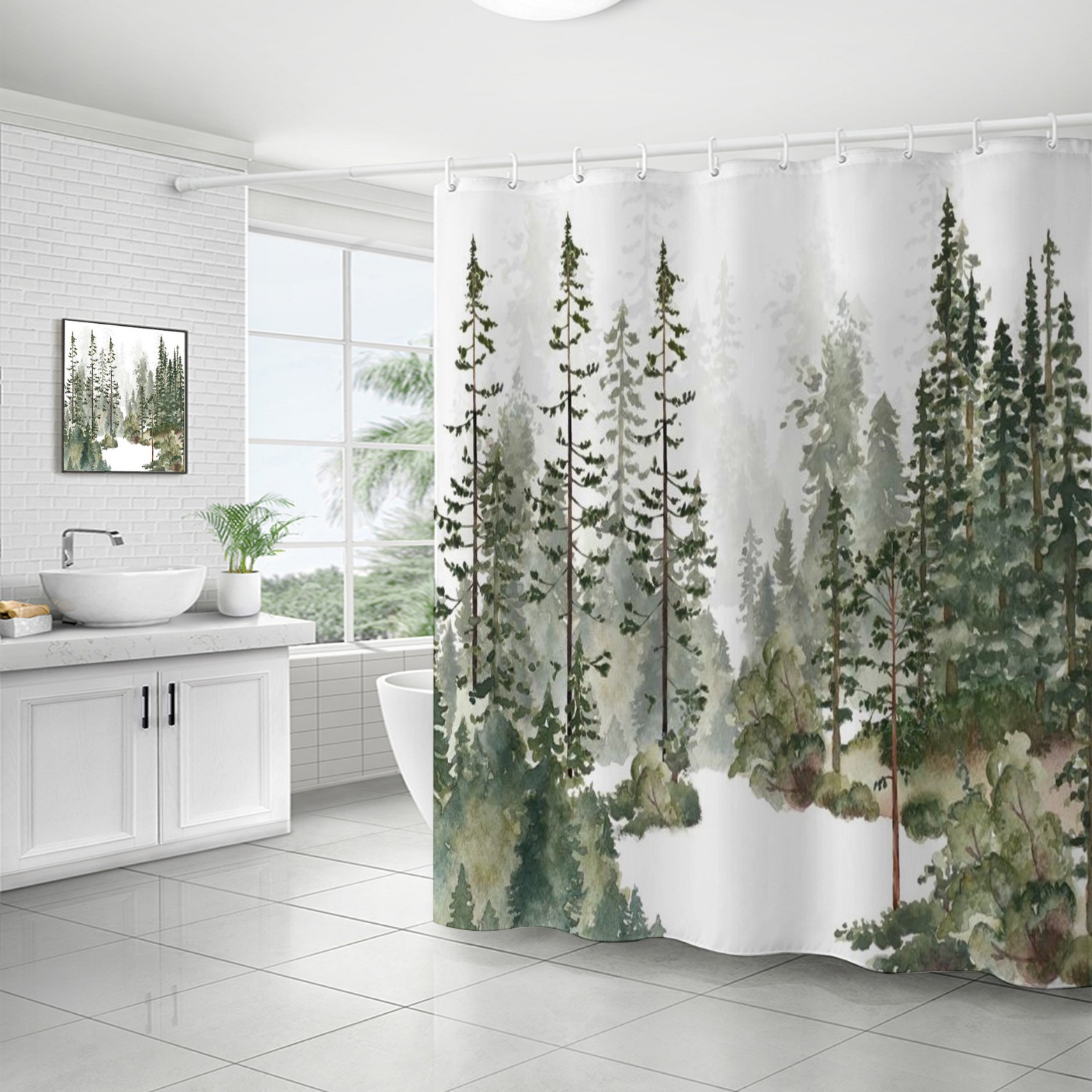 Waterproof curtain, 3D digital printing service, polyester