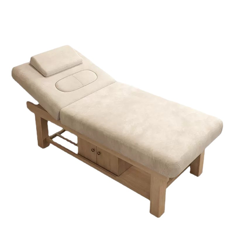 Cama de belleza, cama de masaje especial para spa con orificios, cama de terapia de medicina tradicional china de madera maciza, cama de masaje para centro de salud
