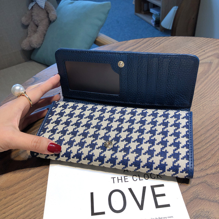 Spot-Lieferung lange Brieftasche für Frauen 2024 neuer Stil aus echtem Leder mit mehreren Kartenfächern Kartentasche Canvas große Kapazität Handytasche trendy_voghion.com