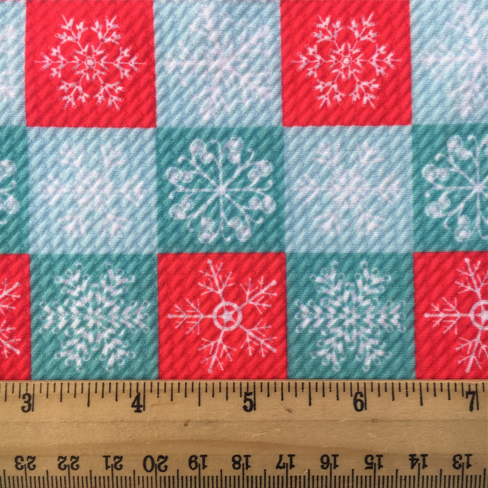 クリスマス雪花模様の薄いポリエステル綿や四面弾ニット生地のプリント生地手作りdiyシャツスカート服装生地