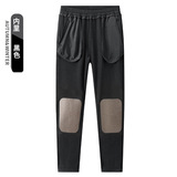 Демисезонные утепленные спортивные черные универсальные удерживающие тепло штаны для отдыха, свободный крой