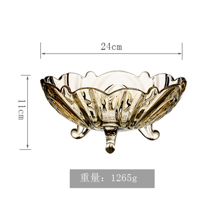 Bandeja de cristal grande de estilo nórdico para frutas y aperitivos, para uso doméstico en la sala de estar, bandeja para frutas, bandeja para dulces, bandeja creativa para frutas y verduras. image 10