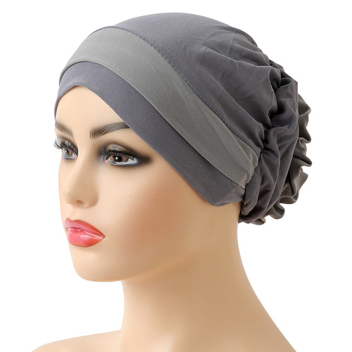 Fashionable two-color disc flower hat chemotherapy cap small cap bottoming cap H133