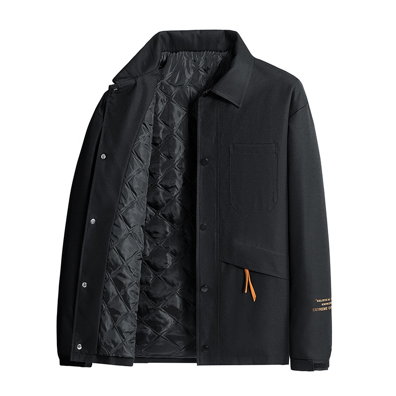 Men's Clothing autumn new men's jacket business casual lapel large pockets solid color printing men_voghion.com