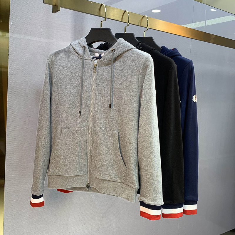 Cross-Border Foreign Trade Original Label Mengkoumiao Men's Hoodie Sweatshirt Cardigan Zipper Embroidered Long-Sleeved Trendy Brand Sweatshirt for Men