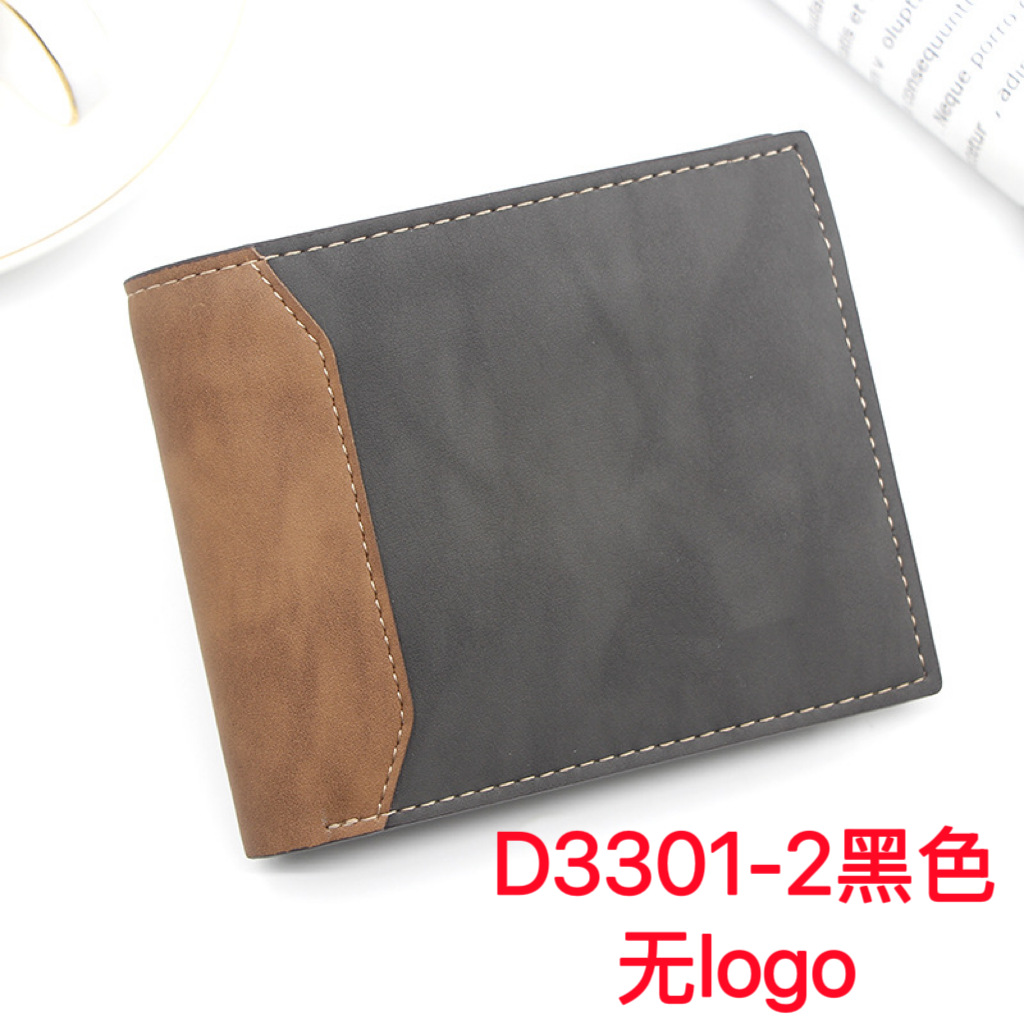 Cartera corta para hombre de cuero grabado