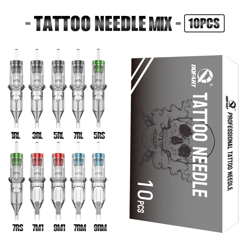 Cross-Border Hot-Selling Dqfart Tattoo All-In-One Needle 10-Pack Tattoo Cartridge Tattoo Pen Needle Tattoo Needle Tattoo Needle