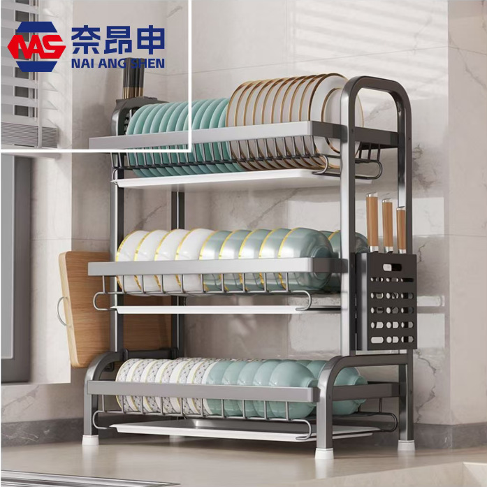 Estante de almacenamiento de platos y palillos de cocina de drenaje de cocina estante de almacenamiento de platos y platos de cocina de drenaje multifuncional procesamiento personalizado