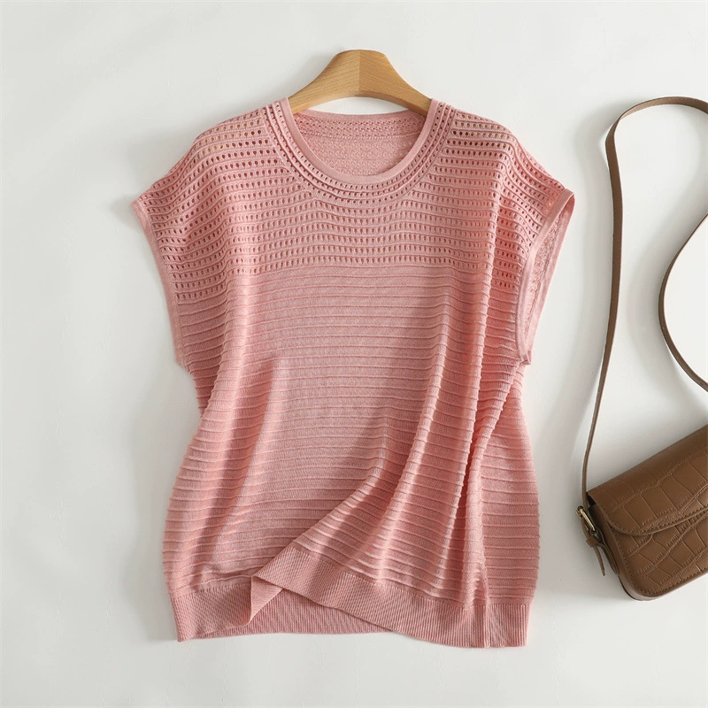 T-shirt, knitted sweater sleevless, elastic vest, plus size