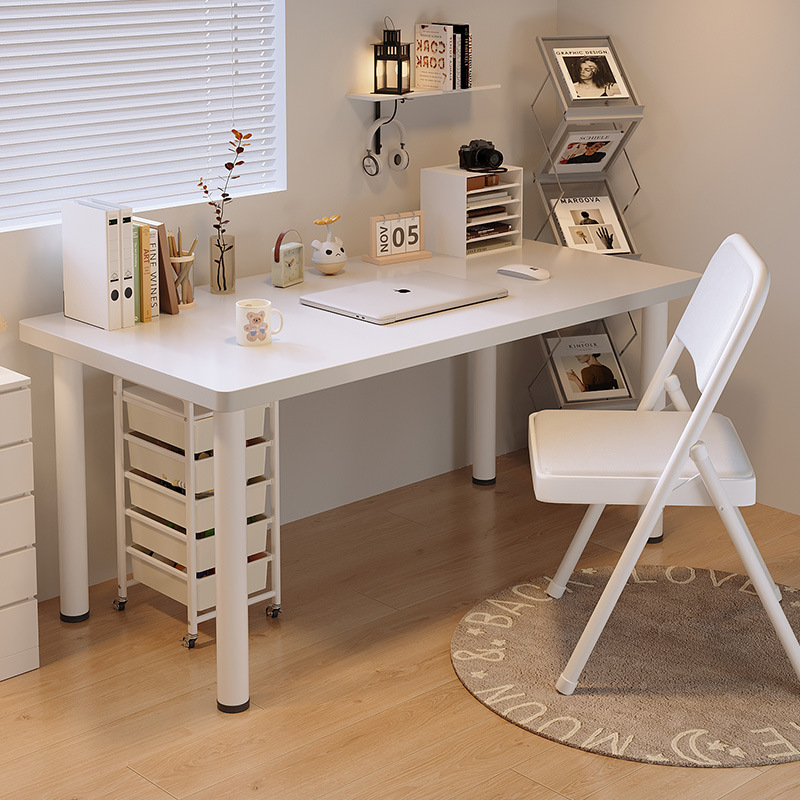 Simple and Fashionable Round Leg Makeup Table Office Desk Computer Table Girls Children Learning Writing Class Desk White