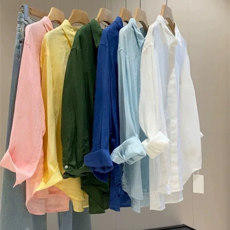 No Linen, No Spring or Summer! He Series Sun Protection Shirt for Women, Loose, Breathable, Relaxed Fit, Casual Top, Versatile