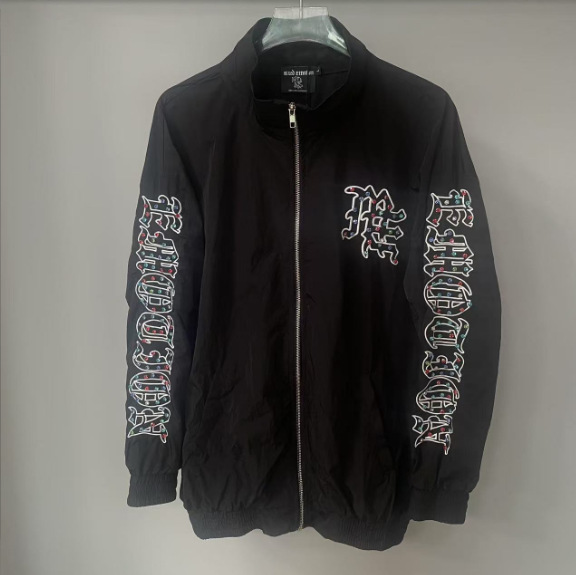 Felpa con cappuccio e cerniera, casual, unisex, a maniche lunghe, con stampa di strass e cerniera, di marca alla moda._voghion.com