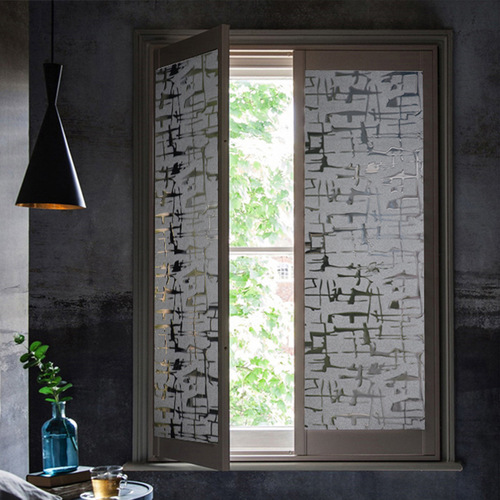 Insulation glue-free frosted glass film black opaque sunscreen window sticker blackout bathroom partition glass film