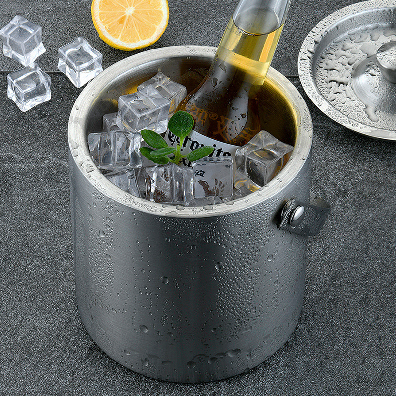 アマゾン手持ち二重氷桶ステンレス蓋付き氷粒桶トランペットバービール氷桶工場卸売り|undefined