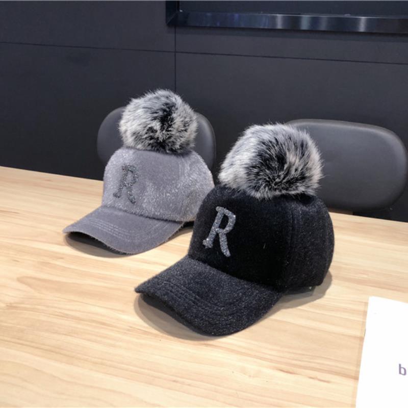 Women's Elegant Basic Simple Style Letter Pom Poms Curved Eaves Baseball Cap display picture 3