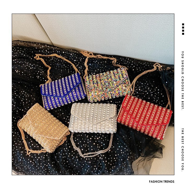 Bolsa de cena de damas de explosión transfronteriza cadena de bolso de cena de diamantes ultra brillante bolso de noche bolso de mochila de moda versátil bolso de mano de celebridad