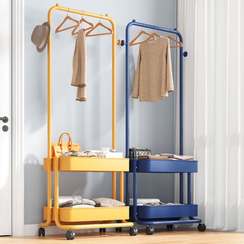 Clothes rack floor-standing bedroom clothes hanger removable storage storage coat rack home indoor simple clothes drying rack