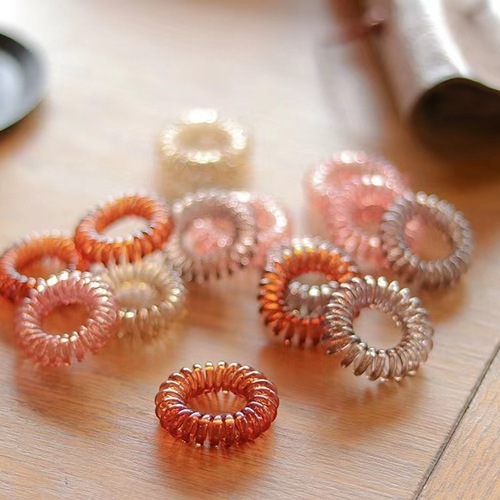 Transparent small phone ring hair rope, simple and versatile, colorful, non-damaging hair ring, high elasticity, simple hair accessory