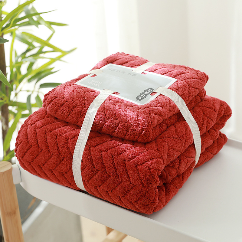 Coral Velvet Towel Bath Towel Set for Home Daily Use for Adults and Men Coral Velvet Thickened Soft Towel Bath Towel Gift Box Coral Velvet Towel Bath Towel Set for Home Daily Use for Adults and Men Coral Velvet Thickened Soft Towel Bath Towel Gift Box