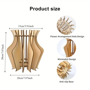 ����ľ�|ƴ�D��ƿ�Ҿ��b� Wooden Puzzle Flower Vase �羳��Ʒ