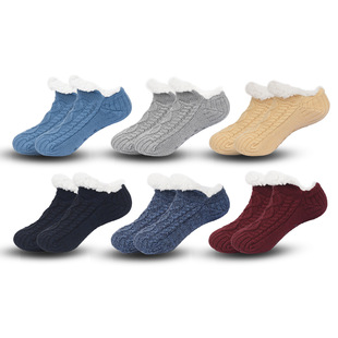 Floor socks socks autumn and winter thickened fleece-lined adult bottom dispensing non-slip warm indoor home socks carpet socks