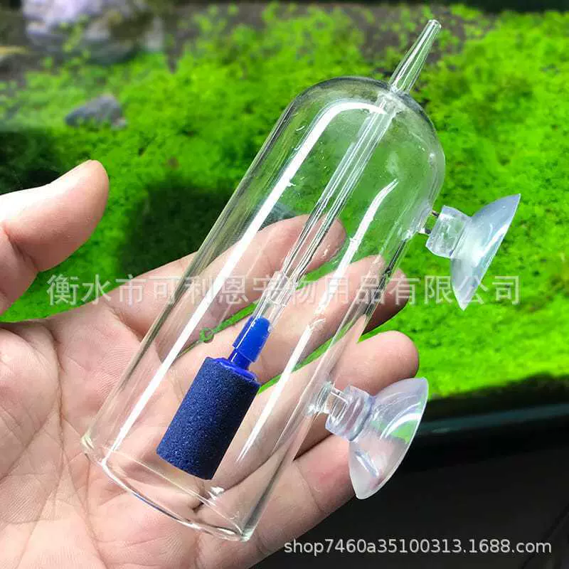 水族草鱼缸溶氧器水晶玻璃防溅水花增氧器氧气泡设备鱼缸静音增氧