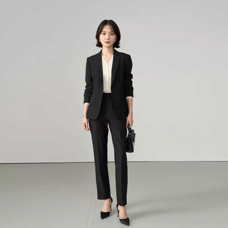 纯色西服套装女士气质通勤职业女西装面试穿搭高级感公考西装外套