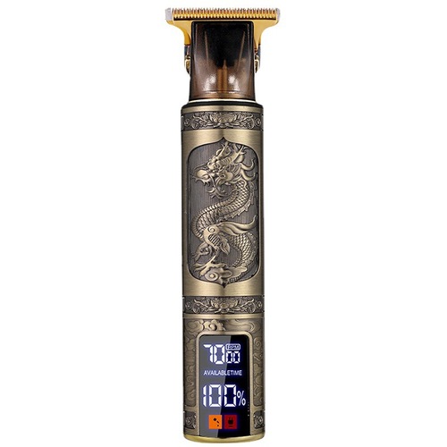 Amazon cross-border t9 new digital display electric hair clipper shaving oil head electric clipper carving push white electric hair clipper