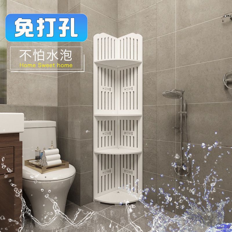 New Triangle Storage Rack Bathroom Floor Storage Rack Corner Toilet Storage Rack Toilet Shampoo Storage