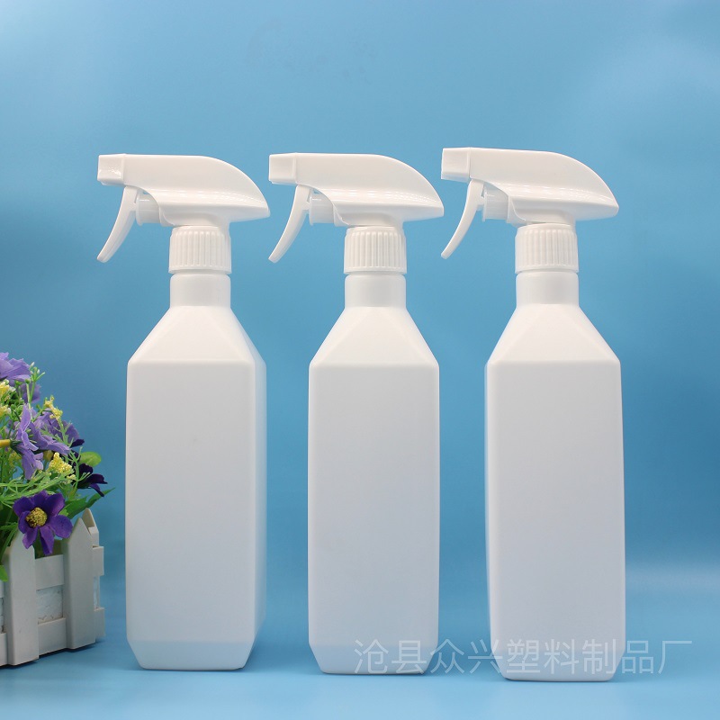 批发500ml毫升消毒液喷雾瓶酒精喷雾瓶油污净喷瓶 稀释喷瓶方形瓶