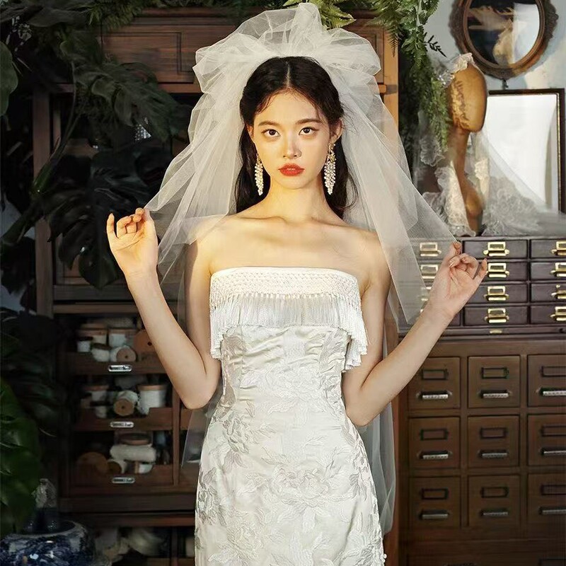 Bridal Wedding Photography Studio Makeup Artist Makeup Styling Korean Multi-Layer Hard Net Puffy Veil Bridal Wedding Photography Studio Makeup Artist Makeup Styling Korean Multi-Layer Hard Net Puffy Veil