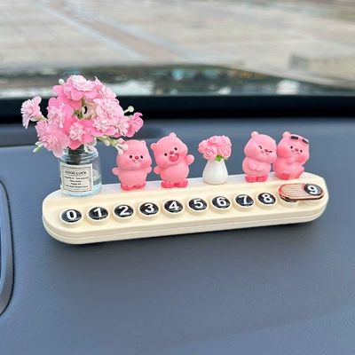 Mobile Phone Number Plate Car Interior – Nömrəli dayanma kartı - light-pink-begonia-flower-4-small-sea-hair-small-rose-white-aromatherapy-parking-sign