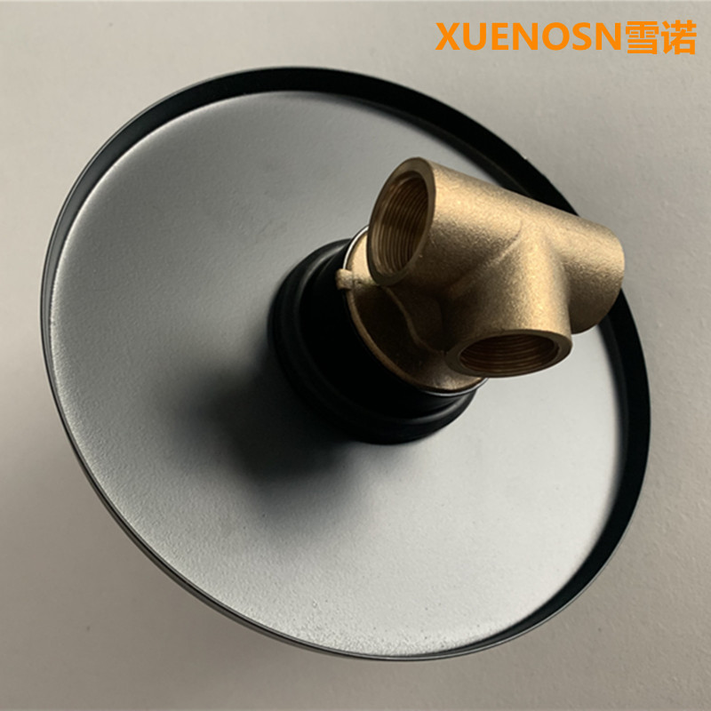Black concealed single-function showerhead, wall-mounted brass body, built-in circular shower, cold and hot mixed faucet undefined